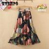 Весенне-летняя пляжная юбка средней длины с шифоновым принтом и бантом в стиле бохо, женская юбка