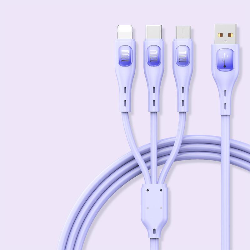 3-in-1 Super Fast Charging Data Cable 120W Suitable for Apple Type-C Android 6A Charging Cable