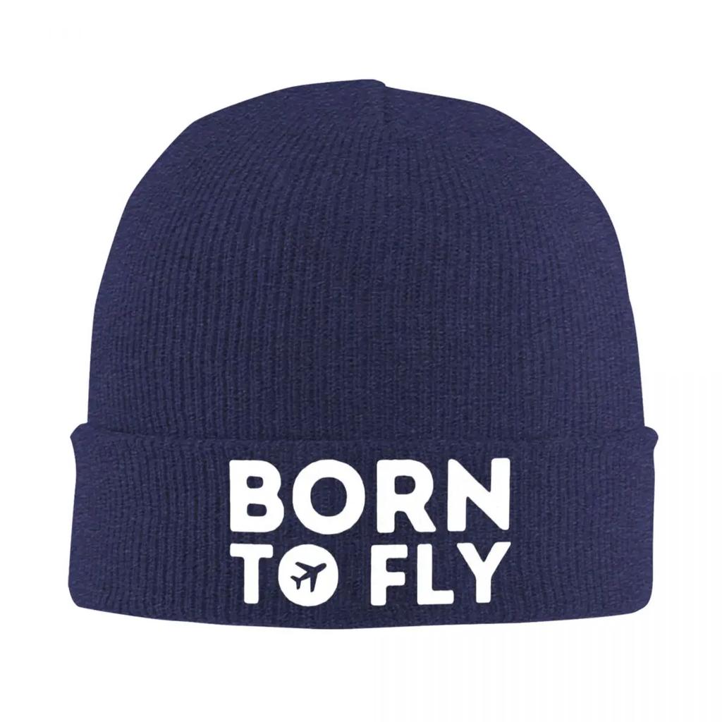 Шапки-бини Born To Fly Авиационная атрибутика Вязаная шапка Для спорта на открытом воздухе Теплые шапки для мужчин и женщин Зимние с принтом Хип-хоп Шапки-бини