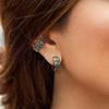 Alloy Stylish Womens Ear Clips With Colorful Rhinestones Ushaped Design
