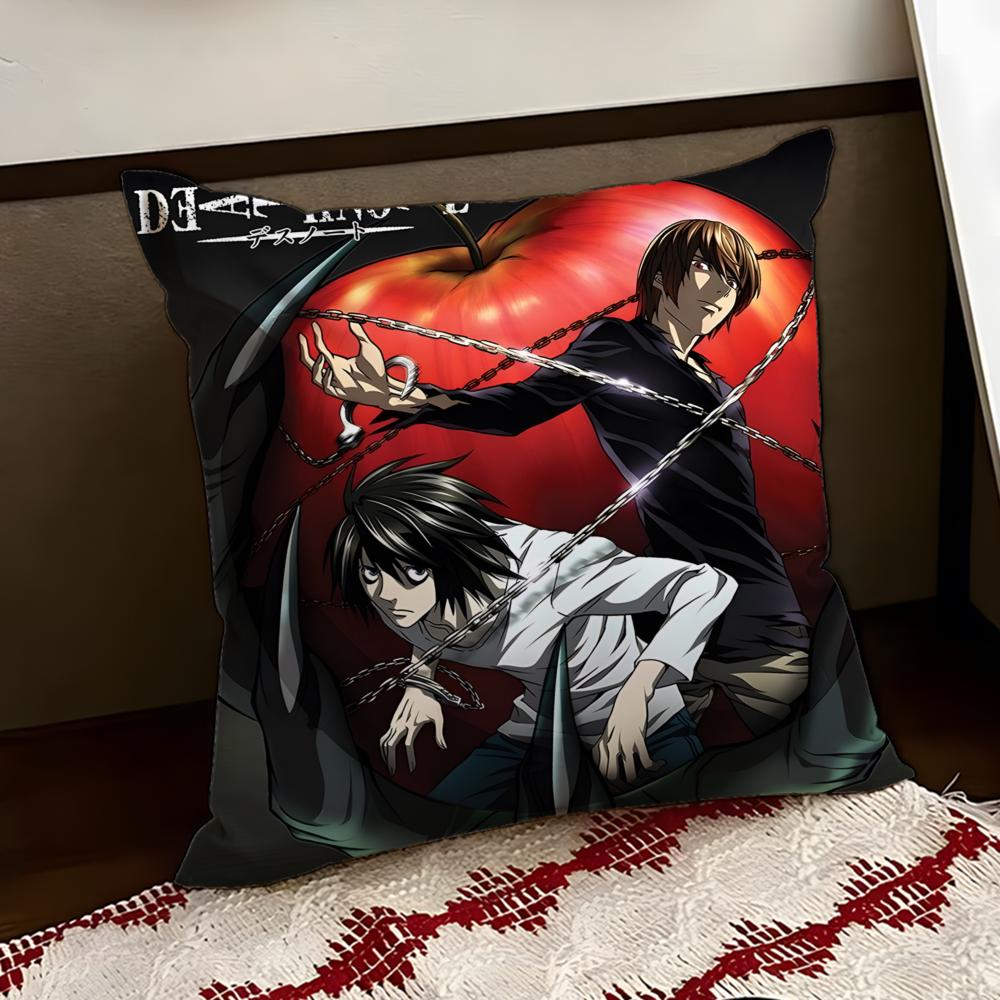 Anime DDeath NNote Cushion Cover Reversible Soft Durable Pillow Cover Home Car MultiScene Use for Daily Comfort