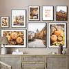 Autumn Hill Forest Road Pumpkin Flower Wall Art Canvas Painting Nordic Posters And Prints Modern Pictures For Living Room Decor