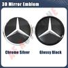 tuhgj1 Car Sticker Chrome Silver OE Style Emblem Front Grille Star Emblems Logo For Mercedes Benz B W245 C W204 C300 C250 GLK X204 GLK3