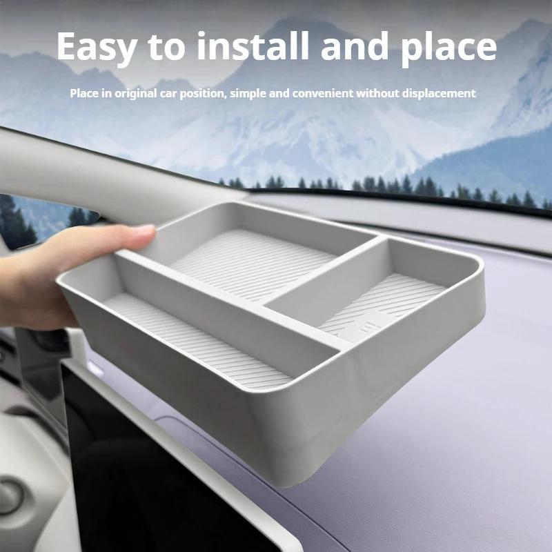 For MG4 EV 2025 2026 TPE Storage Box Behind Central Control Screen Dashboard Organizer Interior Car Accessories we4