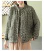 Women Cotton Quilted Coats Women Autumn Winter Vintage Style Floral Print Female Thick Padded Jackets M078
