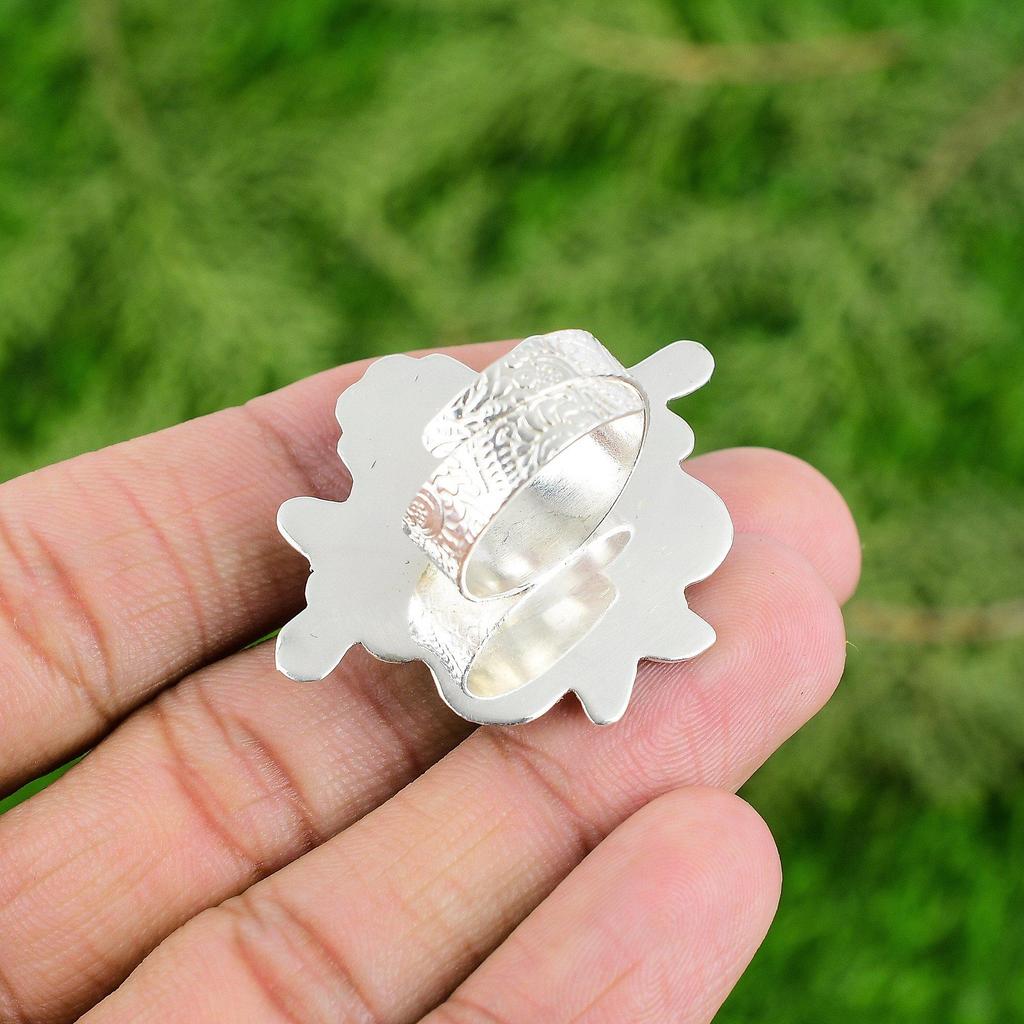 Серебро 925 пробы Натуральный рубин Цоизит Мультистоун Кольцо-цветок для сестры Ювелирные изделия