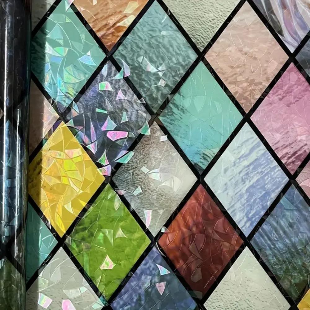 Матовый витраж Наклейка Прозрачные радужные наклейки на стекло Наклейки Гостиная