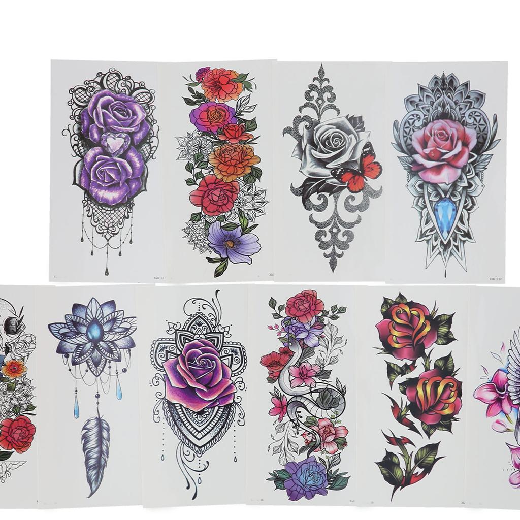 20 шт. Временные тату-наклейки Водостойкие Долговечные Цветочные Поддельные татуировки для женщин