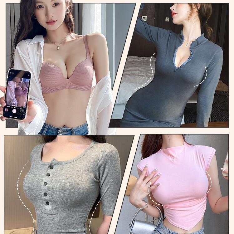 Small breasts gather and show large underwear, women's thickened steamed bread cup, double breasts, anti-sagging, upper support, seamless bra cover