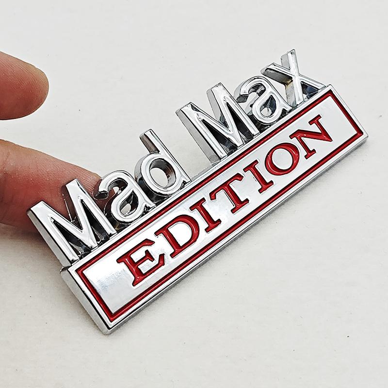Mad Max Edition Metal Emblem Sticker Badge Fender Funny Decal Car Truck Replacement Door Decoration For Universal Car Motorcycle