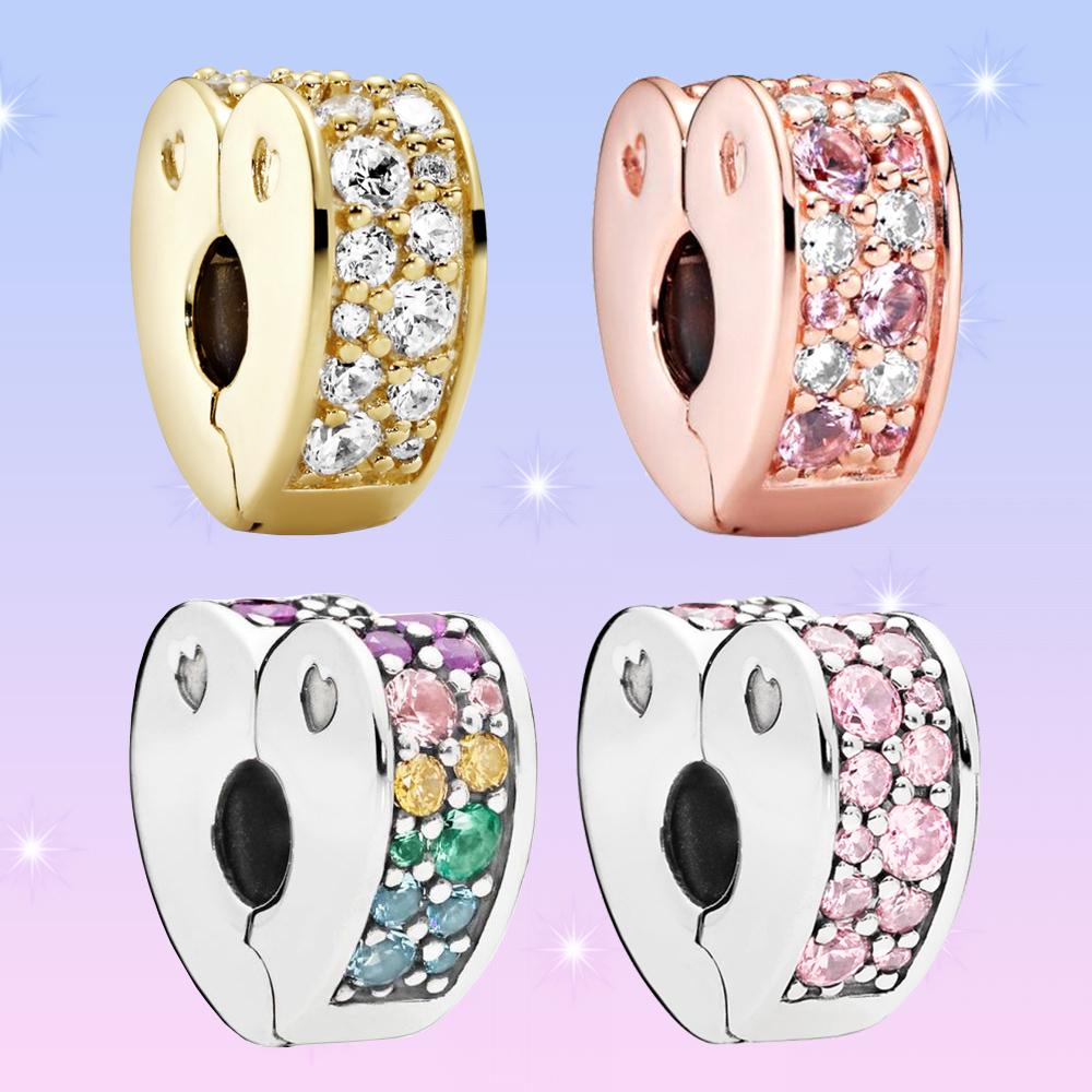 Женская оригинальная противоскользящая пряжка в форме сердца с бриллиантами на клипсе для модных ювелирных изделий, браслетов «сделай сам», подарки