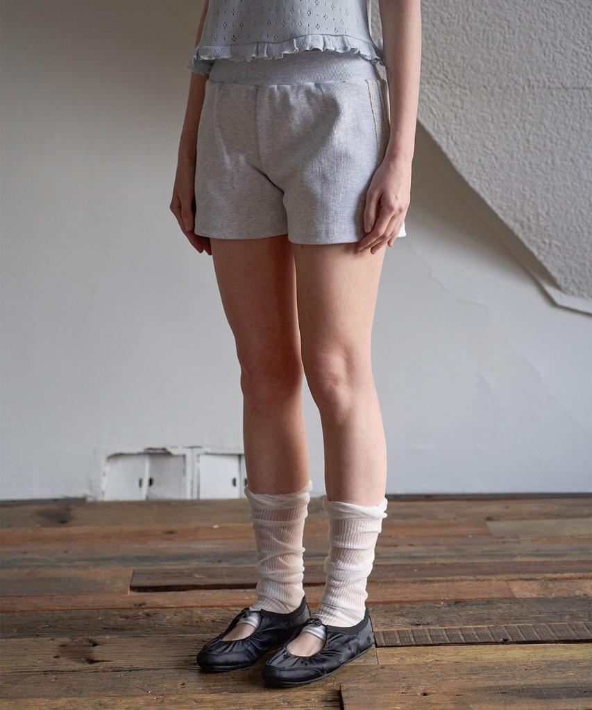 5OML Lace Shorts White Melange