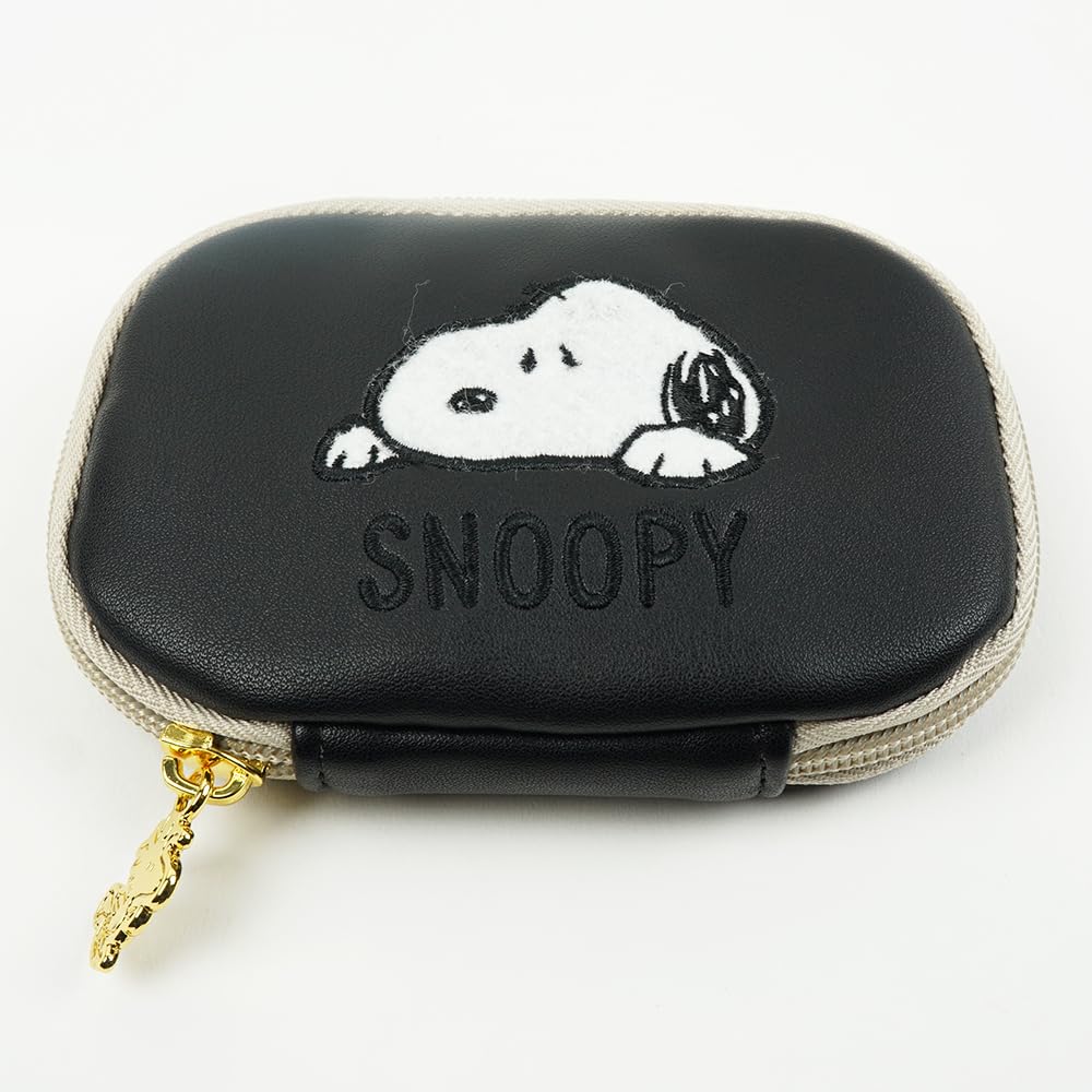Snoopy Key Case Smart Key Zipper Key Pouch Pouch Small Pouch Accessory Pocket Cute Stylish [SNOOPY] Women's (Yellow)