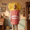 Adults Hot Dog Costume Fast Food Costume, Unisex Hamburger French Fries Realistic Sausage Cosplay Dress Up Outfit for Halloween Holiday Party