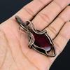 Red Flash Labradorite Gemstone Handmade Pure Copper Wire Wrap Jewelry Pendant For Women