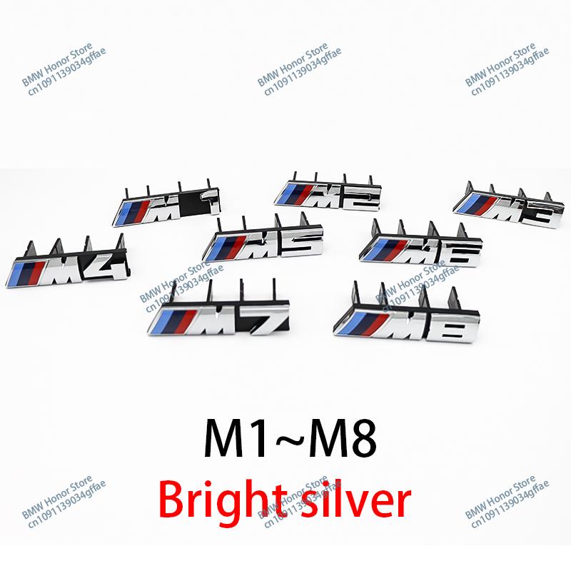 3D ABS Front Grille Badge Emblem for BMW M1 M2 M3 M4 M5 M6 M7 M8 Glossy Black Chrome Letter Logo Accessories E90 F30 G20 F20 E46