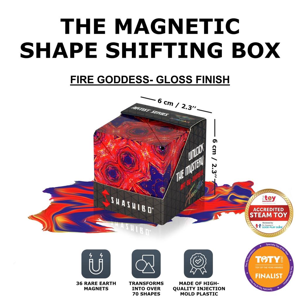 SHASHIBO Shape-Shift Box — отмеченный наградами запатентованный кубик-фиджет с 36 редкоземельными магнитами — трансформируется в более чем 70 форм