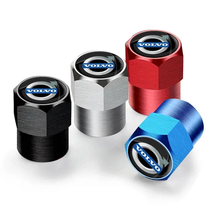 For Volvo 4Pcs/Set Car Wheel Tire Valve Caps Metal Stem Cover For Volvo Volvo XC90 S60 V40 XC60 S80 S40 V70 V50 S90 T6 V60 V90 X