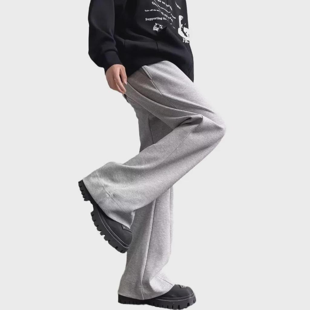Men's Gray Micro-Flared Slim Fit Casual Sweatpants