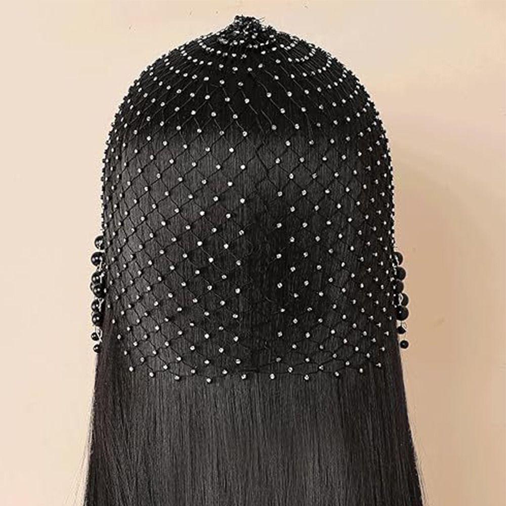 Exquisite Pearls Tassels Headwear Handmade Women Hat Fashion Pearls Tassels Hair Hat  For Ladies
