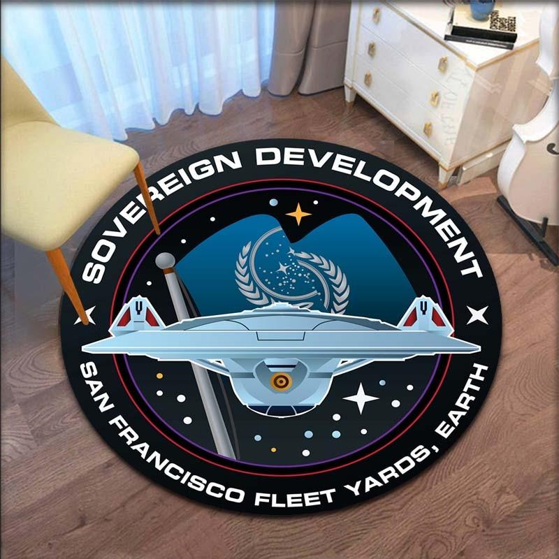Круглый ковер с логотипом Star Trek, декоративный ковер для гостиной, дверной коврик, коврик для ванной, сувенир, украшение дома, ковры для гостиной
