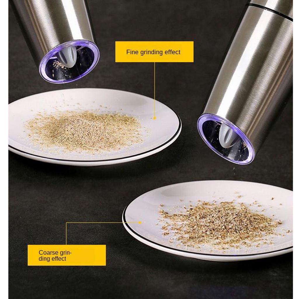 Электрическая гравитационная мельница для перца и соли со светодиодной подсветкой, автоматическая кухонная шлифовальная машина