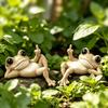 Garden Statue for Patio Funny Lounge Frog Resin Figurine, Whimsical Lazy Statue, Novelty Stress Relief Gift Desk Ornament Office Bedroom Balcony
