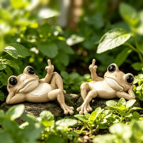 Garden Statue for Patio Funny Lounge Frog Resin Figurine, Whimsical Lazy Statue, Novelty Stress Relief Gift Desk Ornament Office Bedroom Balcony