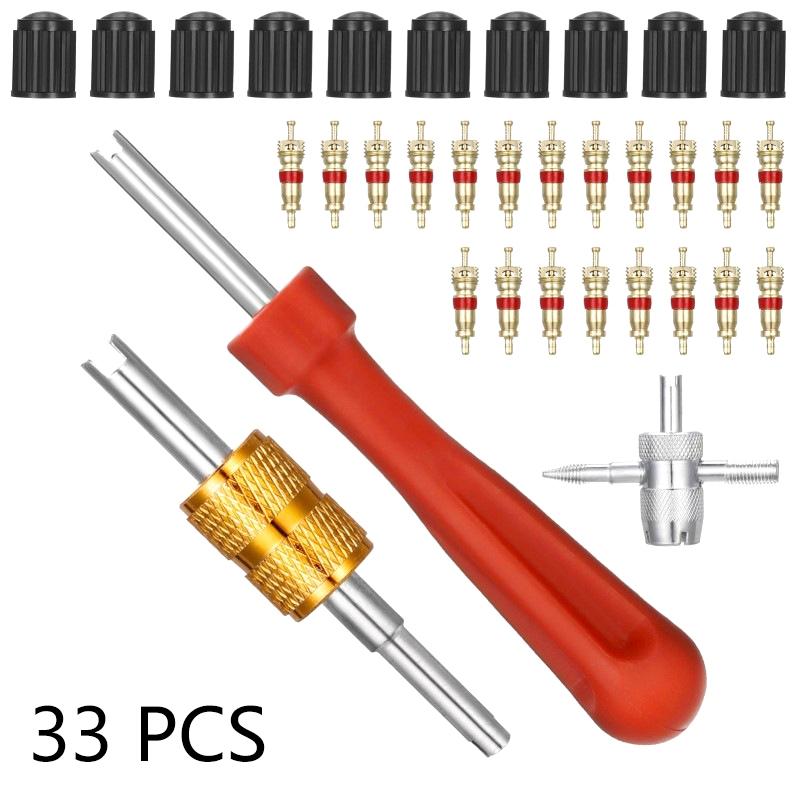 1 Набор Инструменты для снятия сердечника вентиля шины Инструменты для снятия вставки Для колеса автомобиля, велосипеда, мотоцикла Гаечный ключ для сердечника вентиля Отвертка