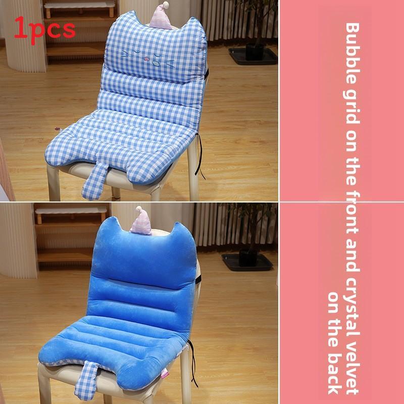 Office Cozy And Study Seat Pad With Bubble Checkered Pattern Plush Toy Gift