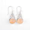 Oval Peach Moonstone Gemstone 925 Sterling Silver Jewelry Wedding Earrings 1.64" CE-1-29