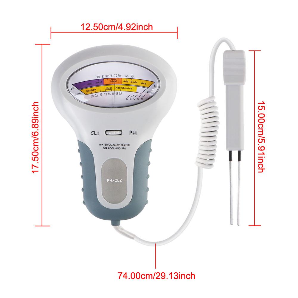 For Swimming Pool Aquarium Spa Chlorine Water Quality Tester 2 In 1 Chlorine Meter CL2 Measuring PH Tester Chlorine Detector