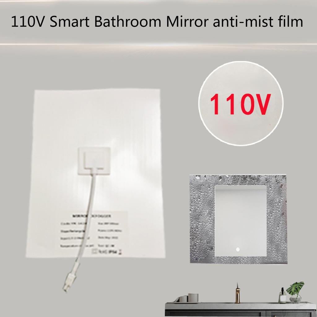 Ванная комната Душ Зеркало Защитная пленка Анти-туман Окно Электронный нагреватель Пленка 110 В Круглая Квадратная Анти-туманная Пленка для Дома