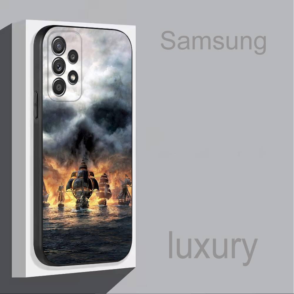 Пиратский корабль Крутой Для Samsung S 25,24,23,22,30,21,10,9,Ultra,Plus,Lite,FE,4,5G Черный Мягкий Чехол Чехол для Телефона