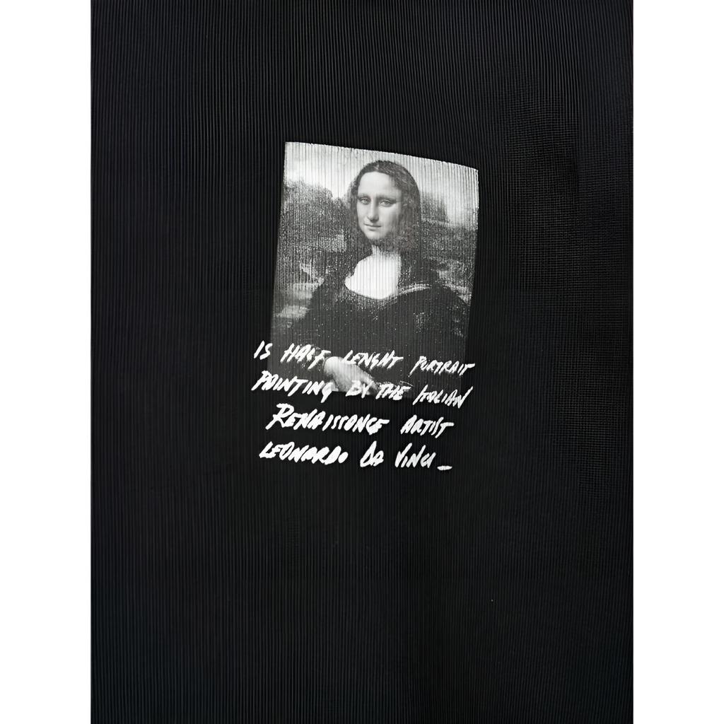 Off-White Свитшот с принтом «Мона Лиза», мужской, черный, OMBA035S190030051020
