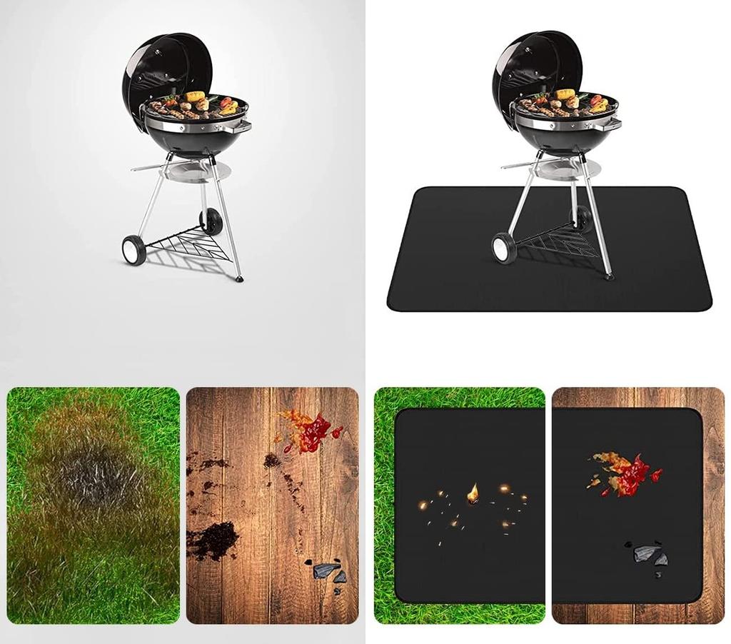 Barbecue POD Mat 128x76CM Stain-resistant Fire-resistant Terrace Lawn Protection