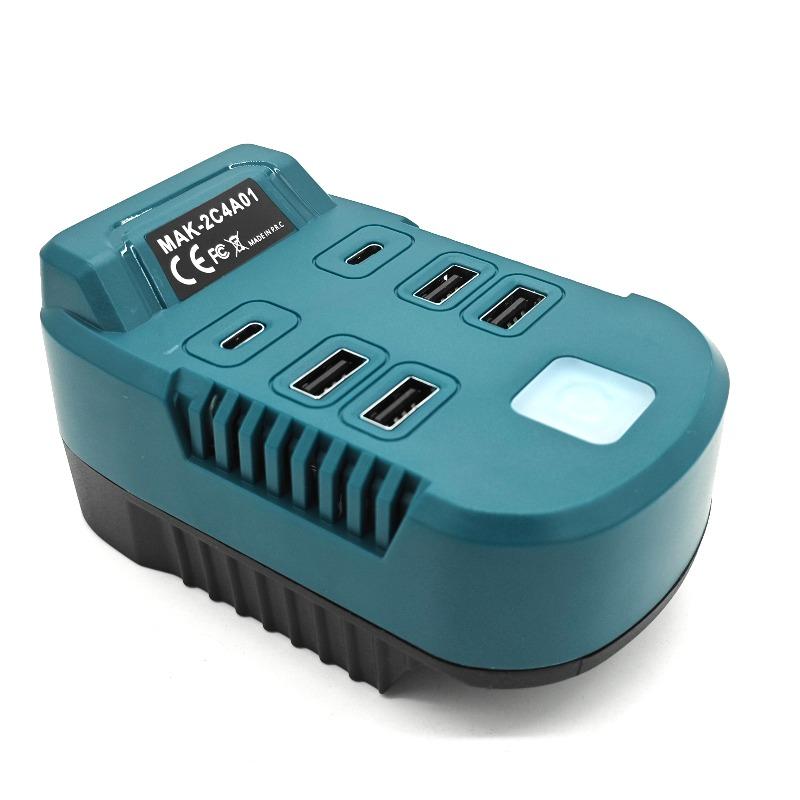 Portable Power Bank for Makita 18V Lithium Batteries Home Inverter Adapter for Outdoor Camping Supports Type-C Input and Output