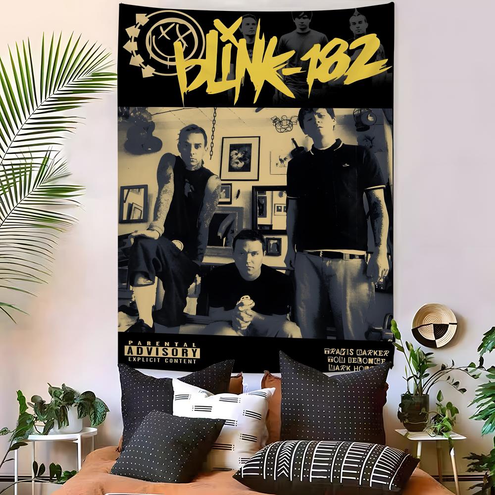 Rock Band BBlink 182 Tapestry Decoration Art Microfiber Background For Bedroom Living Bar Garden Outdoor Festival
