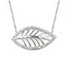 [M8996] - Silver Necklace 'Gold Leaf' Silver White (rhodium-plated) - 28x15 Mm