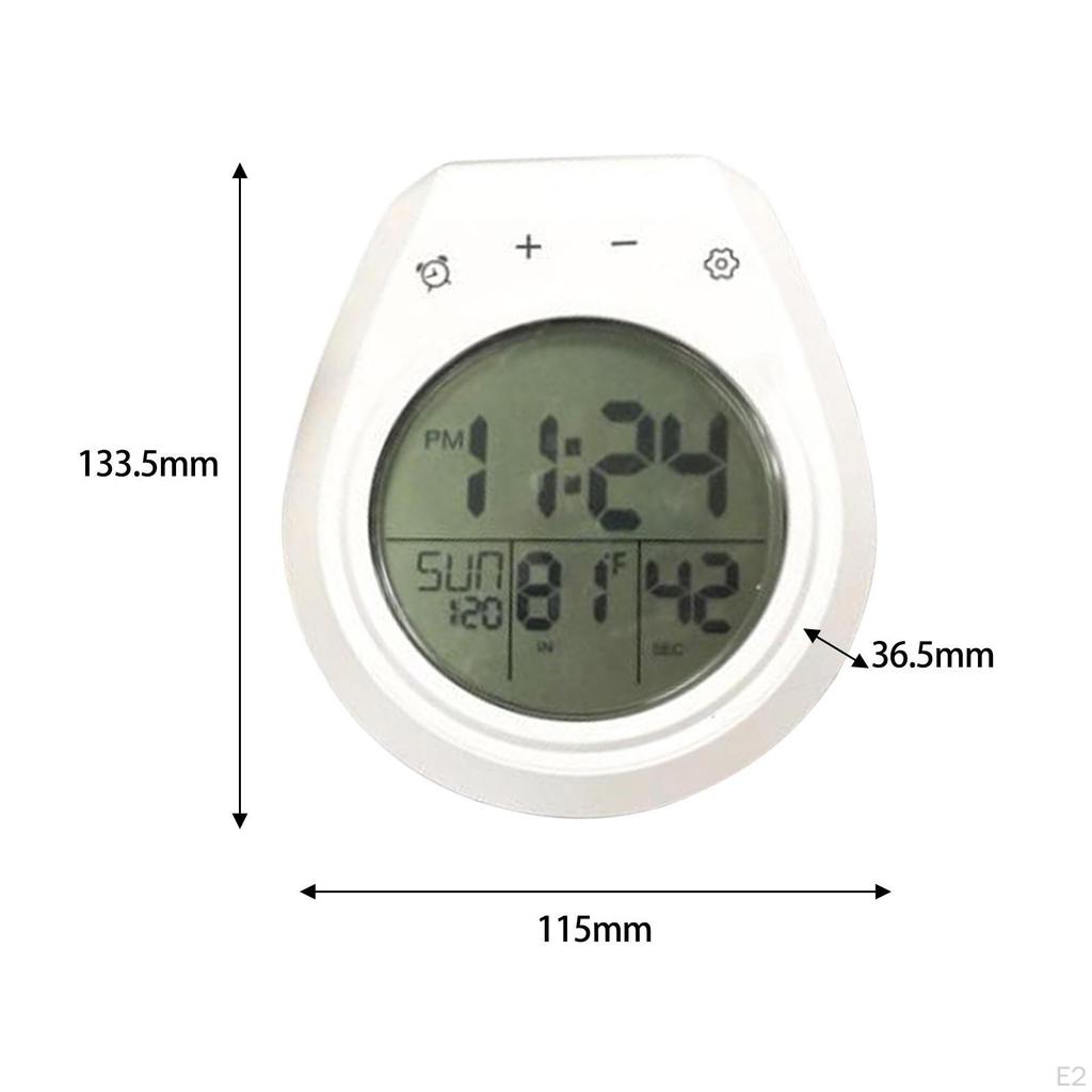 Digital Shower Clock Countdown Timer Indoor LCD Screen,Water Resistant Wall Bathroom