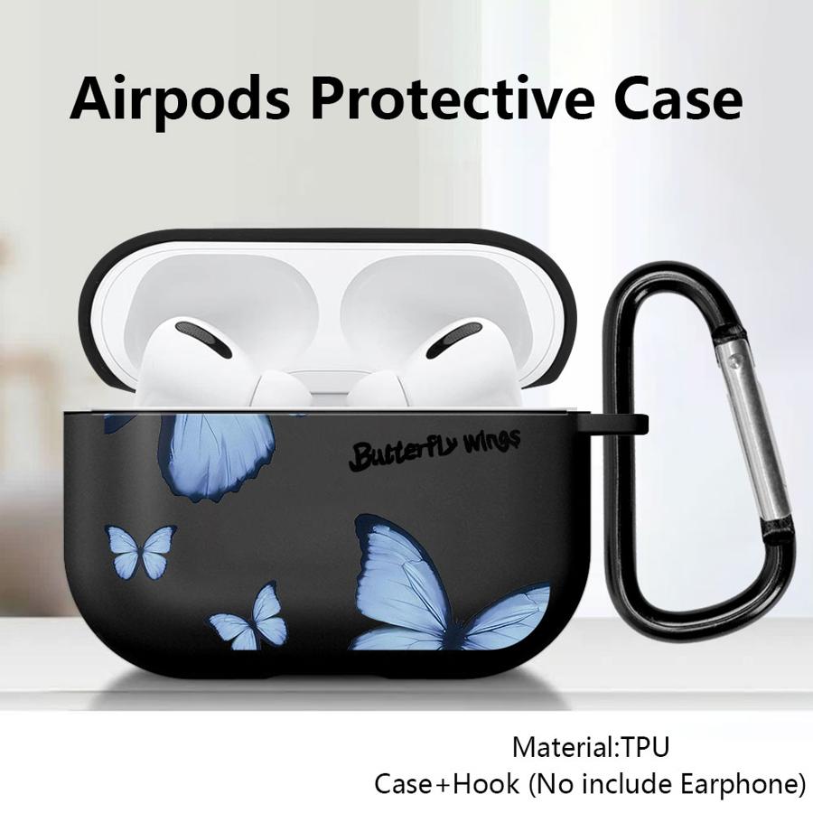 Case For Airpods Pro3 Pro 4 Pro2 2 1 3 Earphone Cases Cover Red Blue Butterfly