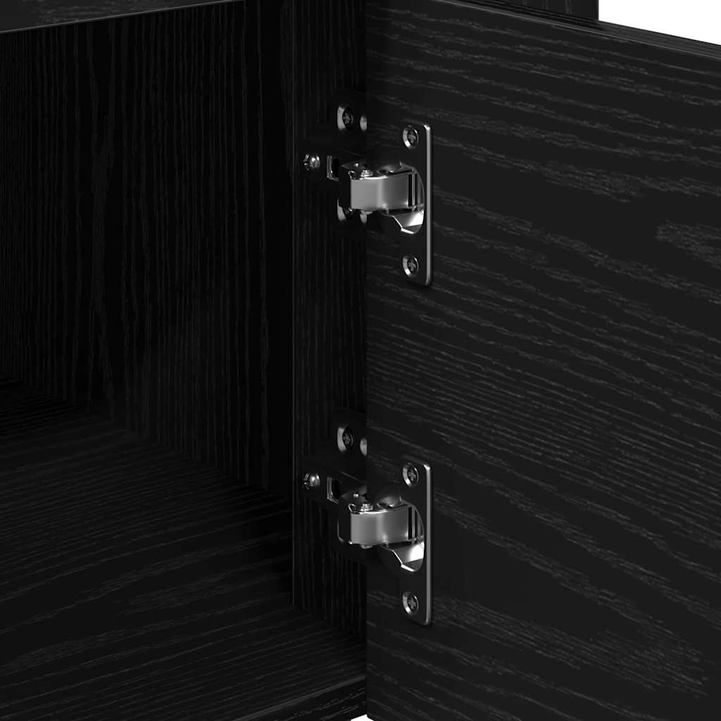 Kitchen Trolley Black Oak Effect 60 x 45 x 80 cm