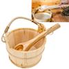 Sauna Bucket FUNKS, 6 литров, Набор деревянных ведер с ковшом, черпаком и ложкой из натурального дерева
