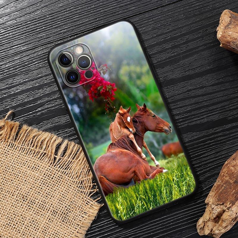 Скачущая Лошадь Животное Чехол Для iphone 14 Чехол Для iPhone 15 11 12 13 Mini 14 Pro Max XS X 7 8 Plus 15 Чехлы Мягкий Чехол Лошади