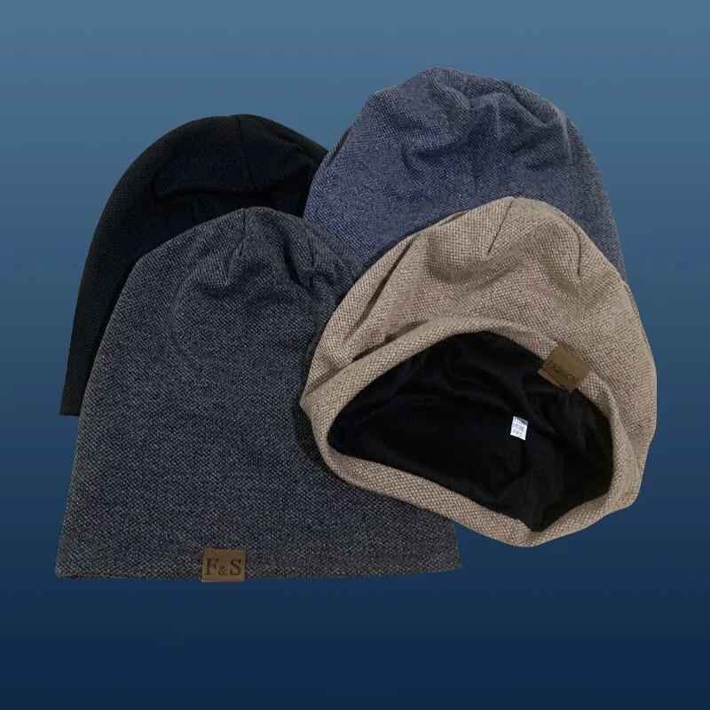 1 шт. Теплая вязаная шапка-бини для мужчин и женщин - Модный однотонный хип-хоп стиль