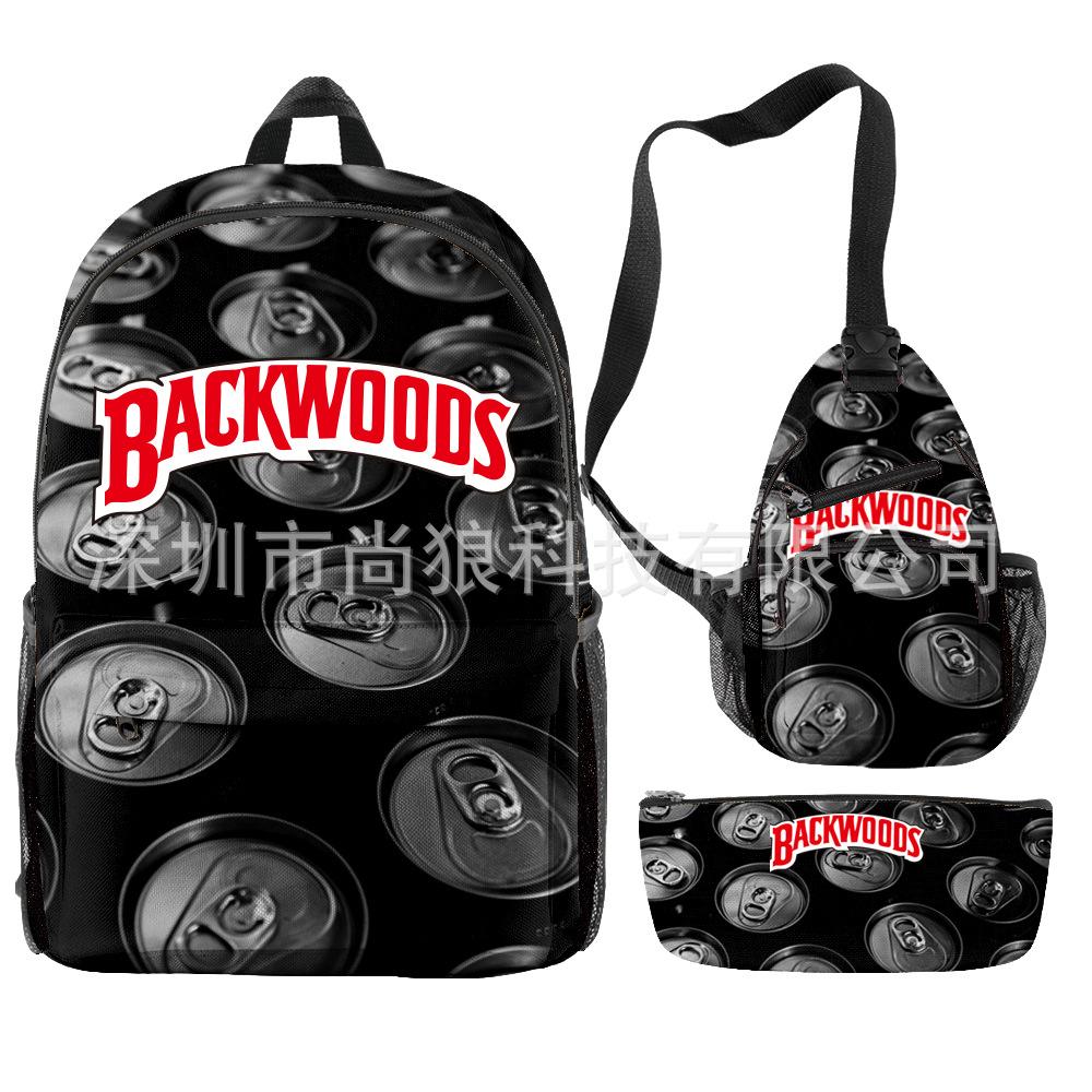 Backwoods Large Capacity Junior High School Student School Bag Lightweight Simple Travel Bag Polyester Backpack