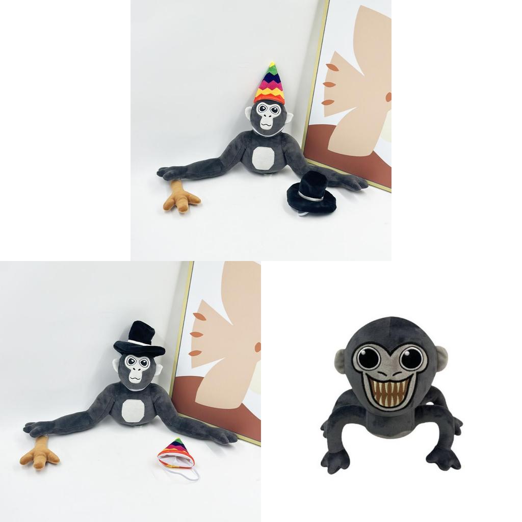 Новая плюшевая игрушка Gorilla Tag Monke, мягкая кукла с шляпой, высотой 25 см