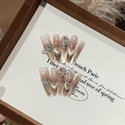 Съемная носимая броня ручной работы Golden Flash French Cat Eye Pearl Small Diamond Dusk