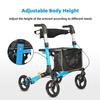 Elderly Walking Assist Rollator Household Aluminum Alloy Walker Foldable Pulley Training Mobility Aid