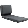 Foldable Floor Chair with Cushion, Convertible Padded Sofa, Living Room, Guest Room, Office, 75 x 268 x 18 cm, Dark Grey